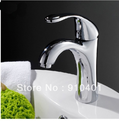 Wholesale And Retail Promotion Polished Chrome Brass Bathroom Basin Faucet Single Handle Vanity Sink Mixer Tap [Chrome Faucet-1259|]