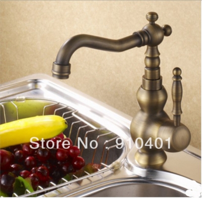 Wholesale And Retail Promotion Swivel Spout Antique Bronze Kitchen Faucet Vessel Sink Mixer Tap Deck Mounted