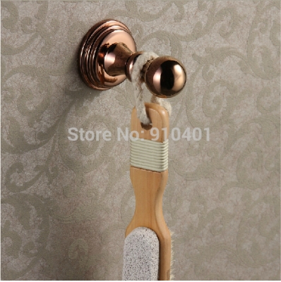 Wholesale And Retail Promotion Wall Mounted Rose Golden Bathroom Hook Hangers Robe Towel Hooks 2 PCS