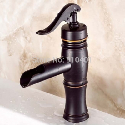 Wholesale And Retail Promotion Waterfall Oil Rubbed Bronze Bathroom Water Pump Faucet 1 Handle Sink Mixer Tap [Oil Rubbed Bronze Faucet-3795|]