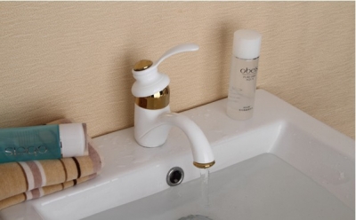 Wholesale And Retail Promotion White Painted Brass Bathroom Teapot Vessel Sink Basin Faucet Mixer Tap 1 Handle [Chrome Faucet-1489|]