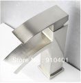 Wholesale and Retail Promotion NEW Brushed Nickel Bathroom Waterfall Faucet Vanity Sink Mixer Tap Single Handle