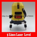 Yellow FUKUDA 5Lines laser level with tripod and Laser Dector