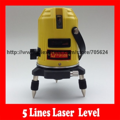 Yellow FUKUDA 5Lines laser level with tripod and Laser Dector [5LinesLaserLevel-20|]