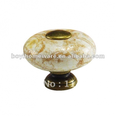 crackled ceramic bed knobs wholesale and retail shipping discount 100pcs/lot AS28-AB [BronzeZincAlloyHandlesandKnobs-105|]