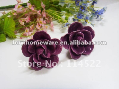 handmade flower knobs colored ceramic cabinet knobs wholesale and retail shipping discount 200pcs/lot MG-3