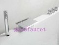 wholesale deck mounted waterfall bathroom faucet bathtub & shower mixer tap 5pcs bathroom faucets three handles