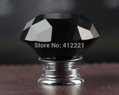 - 10pcs/lot dia. 50 mm Black Diamond Crystal Knobs Big Handles In Chrome China factory wholesale Quick Delivery [CrystalDoorknob&Furniturehandle-77|]