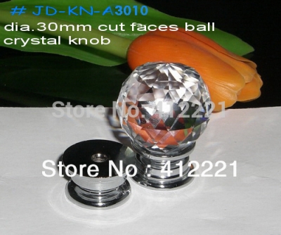 - 16pcs/lot New Products 30 mm K9 Crystal Triangle Cut Faces Ball Furniture Knobs In Chrome for Cupboard Decoration [CrystalDoorknob&Furniturehandle-175|]
