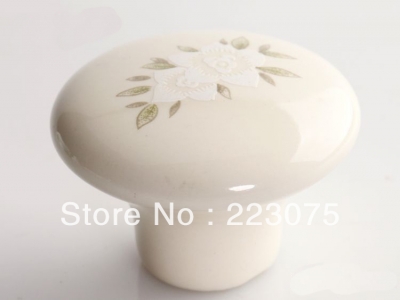 -2 flowers D:38MM w screw European villager style ceramic drawer cabinets pull handle door knobs 10pcs/lot