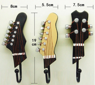 - 3pcs Resin hook guitar coat hooks resin Wall Mounted hooks Vintage Style Iron Hook [ClothesHooks-84|]