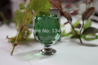 10pcs 30mm Green Rose Flower Crystal Glass Furniture Handles Closet Bedroom Furniture