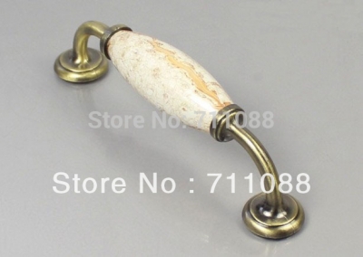 128mm Cabinet handle door drawer wardrobe handle European-style ceramic handle [Marbleknob-379|]