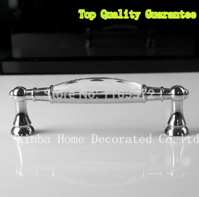 128mm Hot Selling K9 Black Crystal Glass Handles Black and Clear Knobs for cupboard kitchen Cabinet bedroom cabinet
