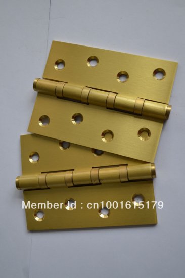 2 pcs of Solid Brass Hinges 4 inch for Door Satin Brass Finished [DoorHinge-89|]