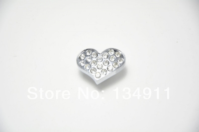 8pcs Heart Shape Diamond Crystal Kids Cartoon Kitchen Pulls Cabinet Drawer Lovely Knobs Handles