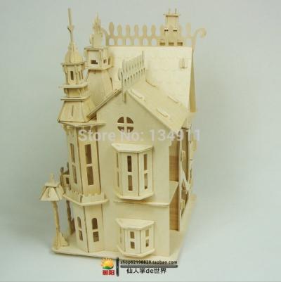 DIY Wooden 3D puzzles Angkor Dream Villa Educational Model Building Classic European Style by hand