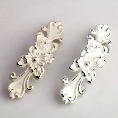 European style Ivory white Cabinet Wardrobe Handles Knobs dresser Drawer kitchen Cupboard door Handles Pulls 96mm [ZincAlloyKnobs-308|]