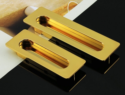 Gold Cabinet Wardrobe Door Cupboard Knob Drawer Invisible Pulls Handles 96mm 3.78" MBS388-1 [Handles&Knobs-841|]