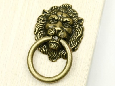 Hot Sale 15pcs Antique Bronze Lion Head Hardware Pulls Drawer Knobs Cabinet Pulls Handles Sizes:50mm*42mm