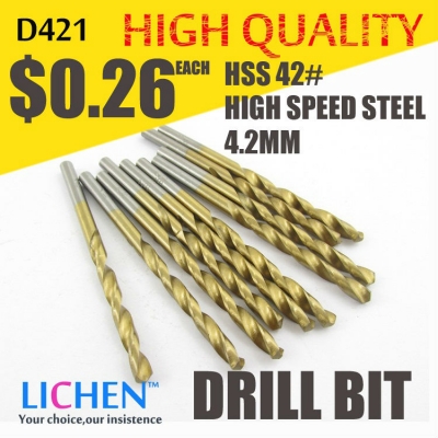 LICHEN D421 Diameter 4.2mm Twist Drell Bit & Metal Drilling & High Speed Steel HSS 42# Drill Bit [Others-193|]