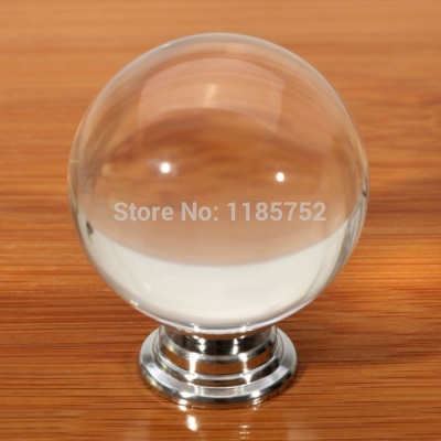 Magic Ball Shaped 30mm Clear Crystal Door Pulls Drawer Cabinet Wardrobe Knobs Cupboard Handles 10pcs/lot [Knobs-35|]