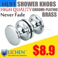 Modern Chrome plating Copper Brass Glass shower door knobs LICHEN Chinese Factory Furniture Hardware pull handle HL91