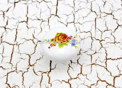 New 10pcs Single Hole Common Peony Flower Ceramic Handles Rural Cartoon Handle Cabinet Wardrobe Kids Dresser Pulls Knob