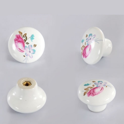 Tulip Ceramic Cabinet Handles Cupboard Drawer Handles Pulls Knobs Single Hole Knob [Ceramic pull-180|]