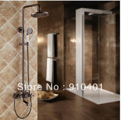 Wholdsale And Retail Promotion Modern Luxury Oil Rubbed Bronze 8" Rain Shower Faucet Set Tub Shower Mixer Tap [Oil Rubbed Bronze Shower-3912|]