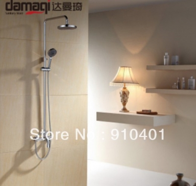 Wholesale And Retail Promotion NEW Luxury Wall Mounted Chrome Finish 8" Round Rain Shower Faucet W/ Hand Shower