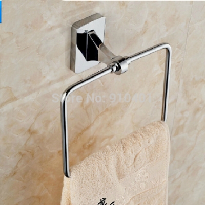 Wholesale And Retail Promotion Bathroom Square Towel Rack Holder Towel Ring Hangers Wall Mounted [Towel bar ring shelf-4893|]