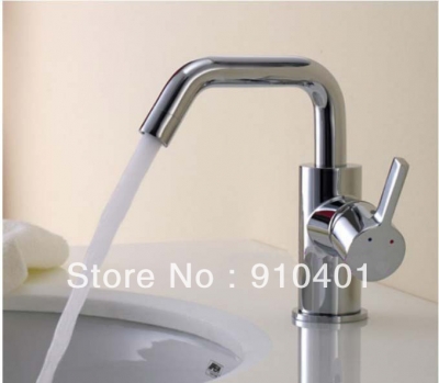 Wholesale And Retail Promotion Deck Mounted Chrome Brass Bathroom Basin Faucet Single Handle Sink Mixer Tap [Chrome Faucet-1324|]