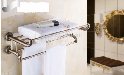Wholesale And Retail Promotion Embossed Antique Brass Wall Mounted Towel Rack Holder Bathroom Shelf Towel Bar