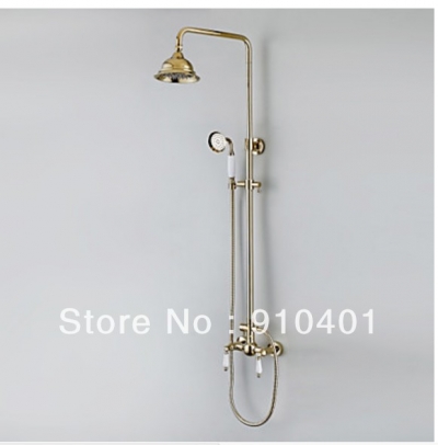 Wholesale And Retail Promotion Luxury 8" Round Rain Shower Faucet Dual Ceramic Handles Mixer Tap Shower Column