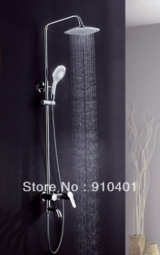 Wholesale And Retail Promotion Luxury Wall Mounted Chrome Finish Bathroom Shower Faucet Set 8" Rain Shower Head