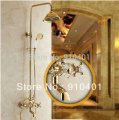Wholesale And Retail Promotion Luxury Wall Mounted Golden Finish Shower Faucet Set 8