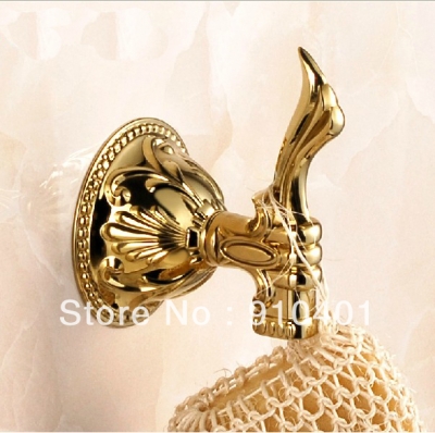 Wholesale And Retail Promotion Modern Luxury Golden Brass Flower Art Wall Mounted Coat Hat Towel Hook & Hangers