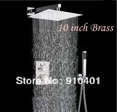 Wholesale And Retail Promotion NEW 10" Rain Shower Faucet Set Shower Head Thermostatic Shower Valve Hand Shower