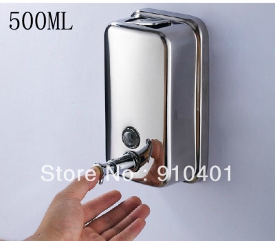 Wholesale And Retail Promotion NEW Bathroom Wall Mounted Stainless Steel Liquid Soap Dispenser 500ml Soap Box [Soap Dispenser Soap Dish-3373|]