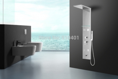 Wholesale And Retail Promotion NEW Chrome Luxury Rain Shower Panel Massage Jets Tub Mixer Tap With Hand Shower