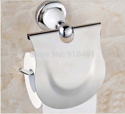 Wholesale And Retail Promotion NEW Chrome White Painting Bath Toilet Paper Rack Tissue Bar Holder Wall Mounted