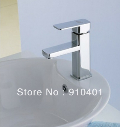 Wholesale And Retail Promotion NEW Deck Mounted Chrome Brass Bathroom Basin Faucet Single Handle Sink Mixer Tap [Chrome Faucet-1235|]