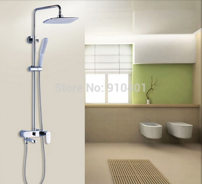 Wholesale And Retail Promotion NEW Exposed Chrome Rain Shower Faucet Shower Column Tub Mixer Tap W/ Hand Shower [Chrome Shower-2077|]