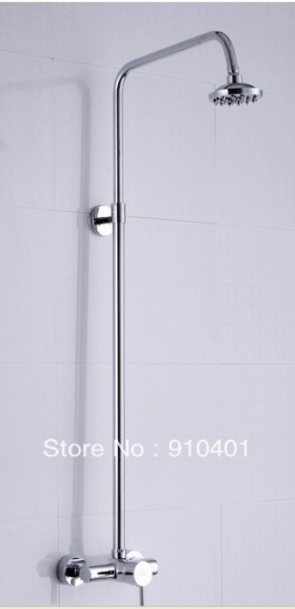 Wholesale And Retail Promotion NEW Luxury Bath Rain Shower Faucet Set Only Shower Bar Shower Column Mixer Tap [Chrome Shower-2253|]