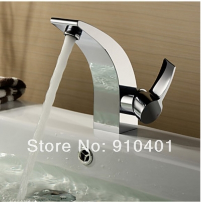 Wholesale And Retail Promotion NEW Modern Style Chrome Brass Bathroom Basin Faucet Single Handle Sink Mixer Tap [Chrome Faucet-1697|]