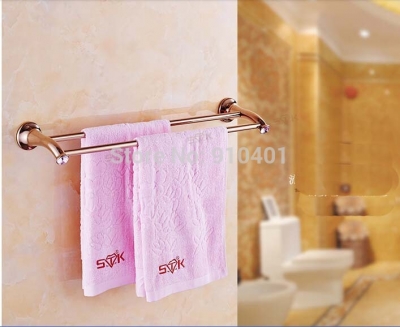 Wholesale And Retail Promotion NEW Rose Golden Towel Bar Bathroom Wall Mounted Towerl Rack Bar Crystal Hangers
