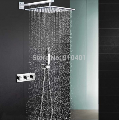 Wholesale And Retail Promotion NEW Wall Mounted 10" Brass Rain Shower Faucet Valve Mixer Tap With Hand Shower