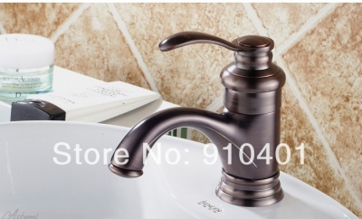 Wholesale And Retail Promotion Oil Rubbed Bronze Deck Mounted Bathroom Basin Faucet Single Hanle Sink Mixer Tap [Oil Rubbed Bronze Faucet-3680|]