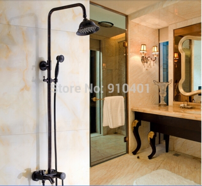 Wholesale And Retail Promotion Oil Rubbed Bronze Rain Shower Faucet Tub Mixer Tap With Hand Shower Wall Mounted